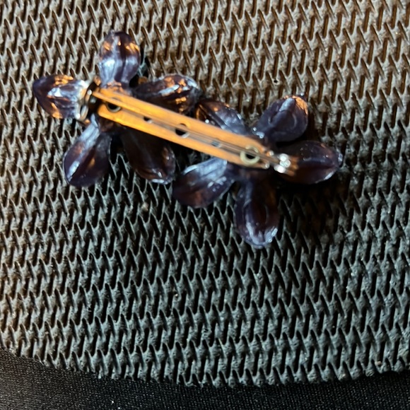 Flower Pin Dark Blue in color - Picture 2 of 3